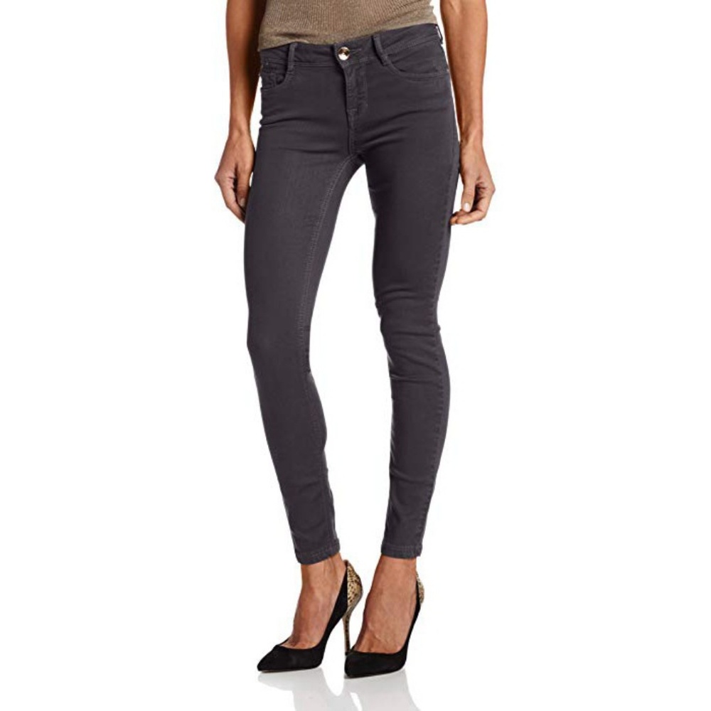 Kensie Jeans Ankle Biter Color Stretch Twill Grey